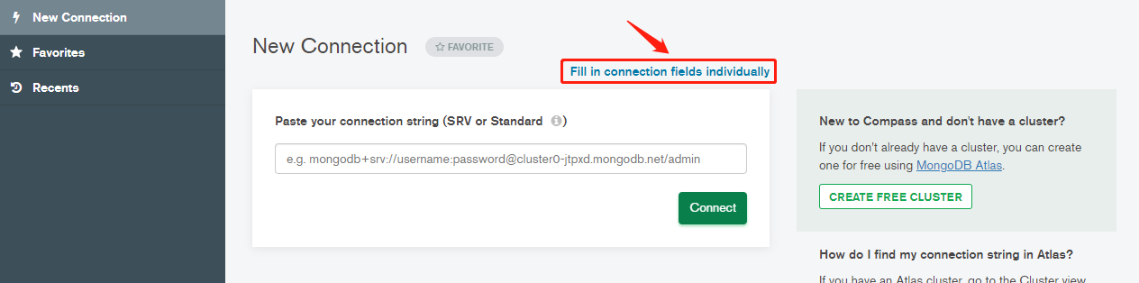 Fill in connection fields individually