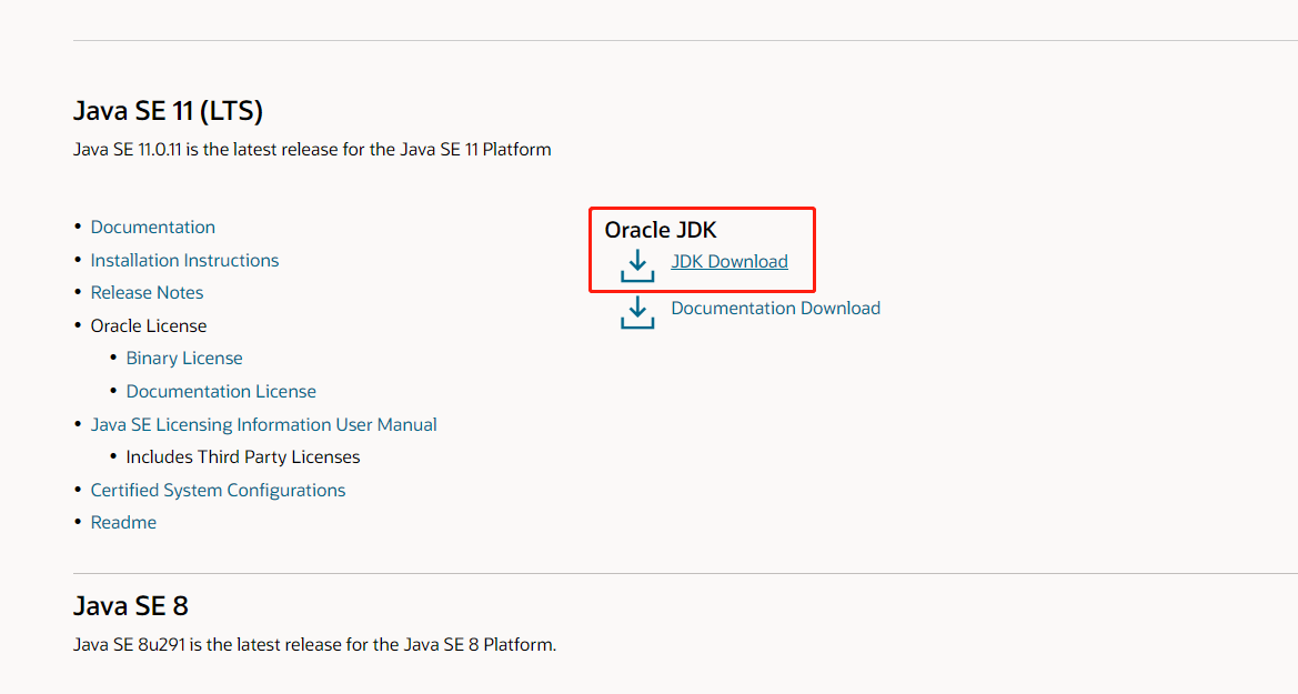 点击 JDK Download