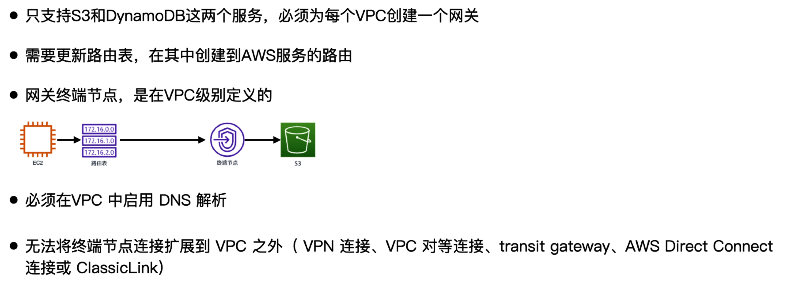 网关终端节点支持 S3