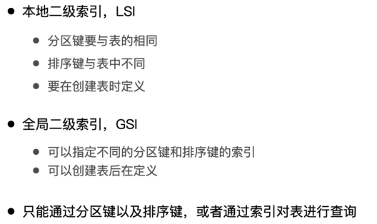 Amazon DynamoDB 二级索引