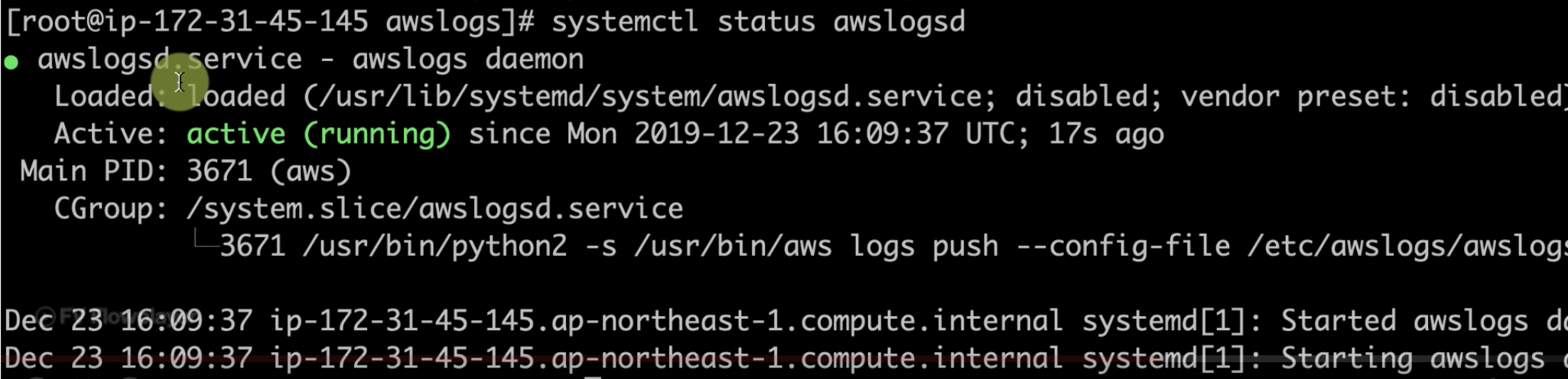 CloudWatch 代理运行状态