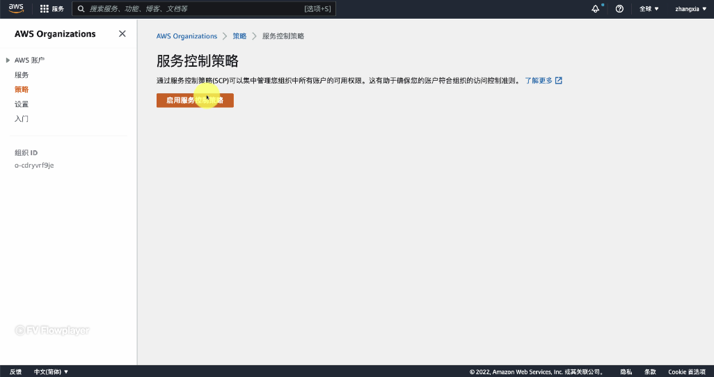 启用服务控制策略